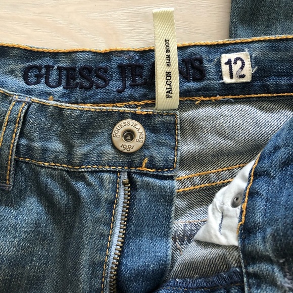 NWT Guess Juniors Falcon Slim Fit Boot Cut Distressed Jeans - Picture 7 of 16